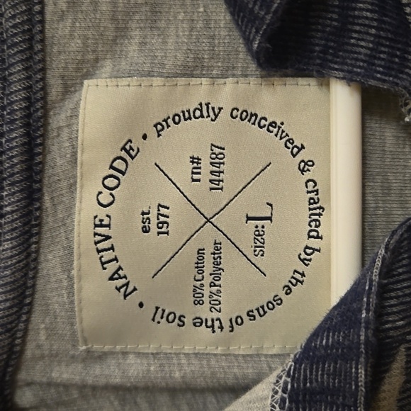 Native Code 1/4-zip Hooded Sweatshirt - Navy - Large - Picture 5 of 11